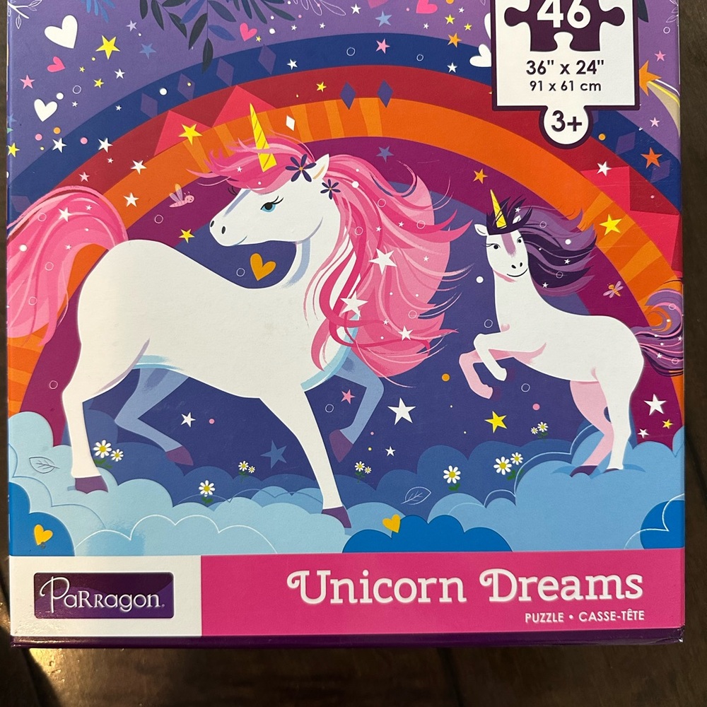 PARRAGON ages 3+ Unicorn Fantasy Puzzle with Pink and Purple